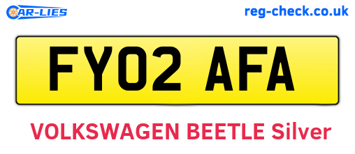 FY02AFA are the vehicle registration plates.