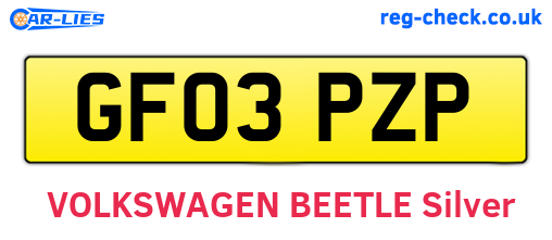 GF03PZP are the vehicle registration plates.