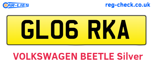 GL06RKA are the vehicle registration plates.
