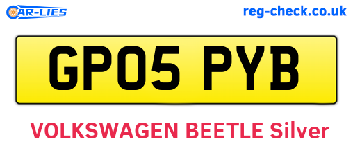GP05PYB are the vehicle registration plates.