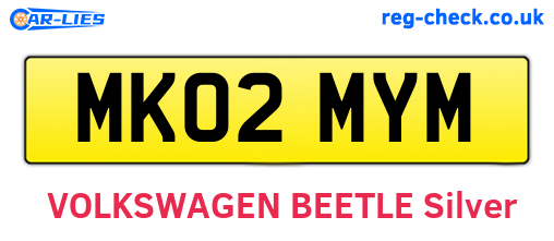 MK02MYM are the vehicle registration plates.