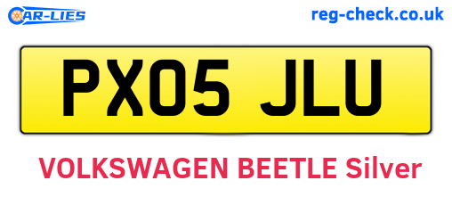 PX05JLU are the vehicle registration plates.