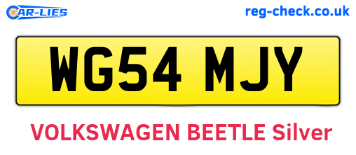 WG54MJY are the vehicle registration plates.