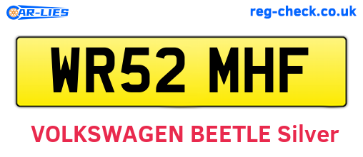 WR52MHF are the vehicle registration plates.