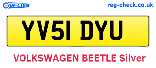 YV51DYU are the vehicle registration plates.