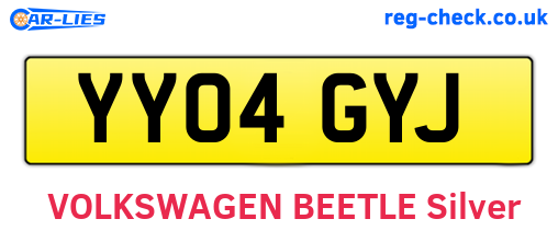 YY04GYJ are the vehicle registration plates.
