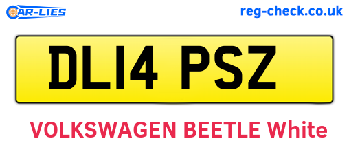 DL14PSZ are the vehicle registration plates.