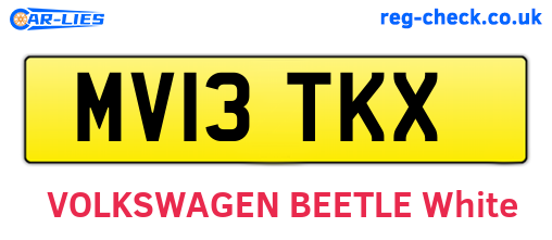 MV13TKX are the vehicle registration plates.
