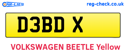 D3BDX are the vehicle registration plates.