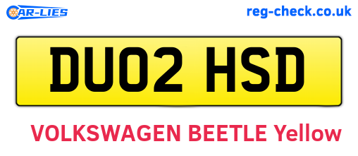 DU02HSD are the vehicle registration plates.