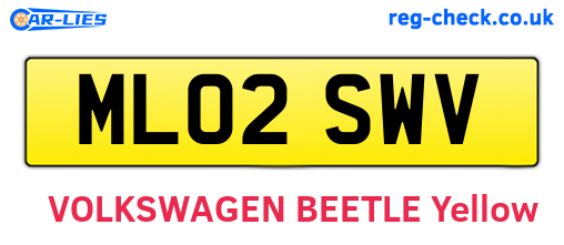 ML02SWV are the vehicle registration plates.