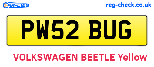 PW52BUG are the vehicle registration plates.