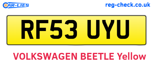 RF53UYU are the vehicle registration plates.