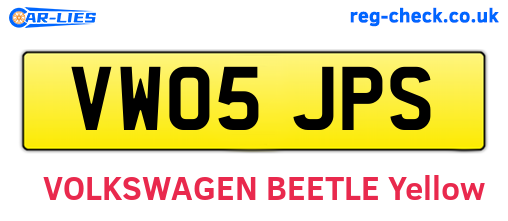 VW05JPS are the vehicle registration plates.