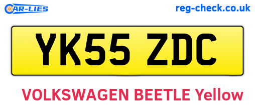 YK55ZDC are the vehicle registration plates.
