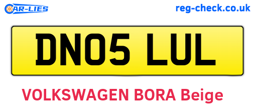 DN05LUL are the vehicle registration plates.