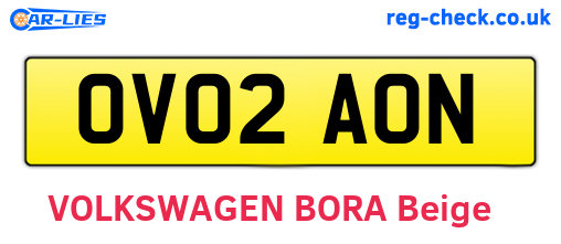OV02AON are the vehicle registration plates.