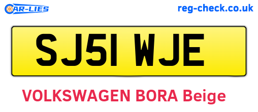 SJ51WJE are the vehicle registration plates.