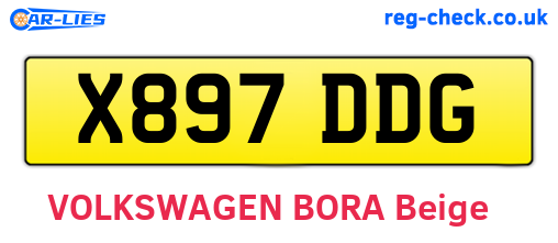 X897DDG are the vehicle registration plates.