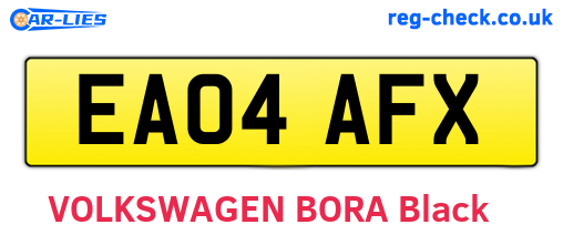 EA04AFX are the vehicle registration plates.