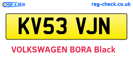 KV53VJN are the vehicle registration plates.