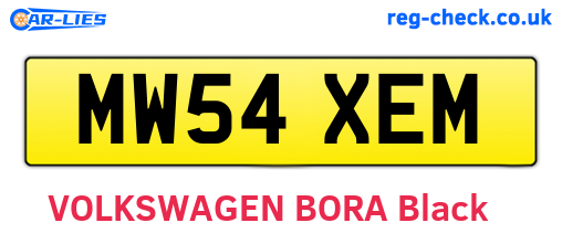 MW54XEM are the vehicle registration plates.