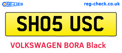 SH05USC are the vehicle registration plates.
