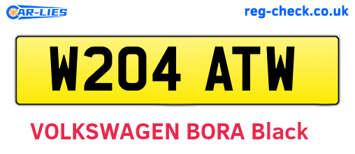 W204ATW are the vehicle registration plates.