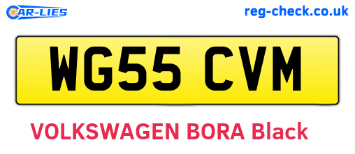 WG55CVM are the vehicle registration plates.