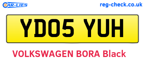 YD05YUH are the vehicle registration plates.