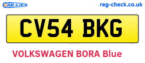 CV54BKG are the vehicle registration plates.