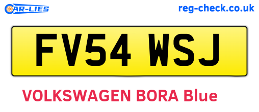 FV54WSJ are the vehicle registration plates.
