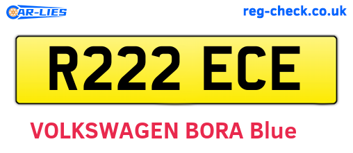 R222ECE are the vehicle registration plates.
