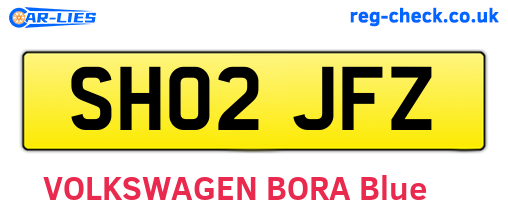 SH02JFZ are the vehicle registration plates.