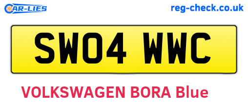 SW04WWC are the vehicle registration plates.