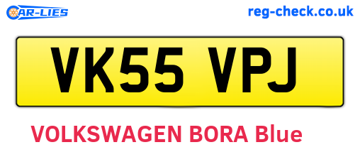 VK55VPJ are the vehicle registration plates.