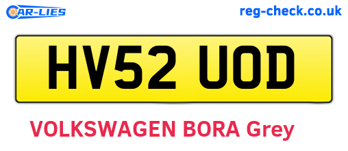 HV52UOD are the vehicle registration plates.