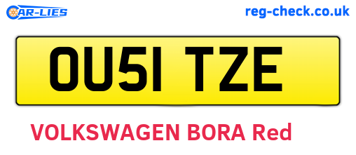 OU51TZE are the vehicle registration plates.