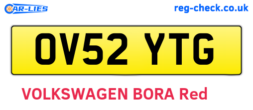 OV52YTG are the vehicle registration plates.
