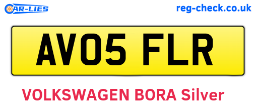 AV05FLR are the vehicle registration plates.