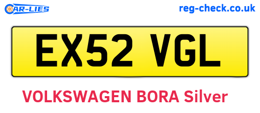 EX52VGL are the vehicle registration plates.
