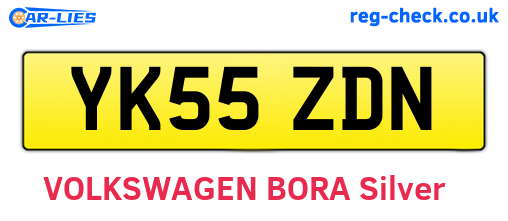 YK55ZDN are the vehicle registration plates.