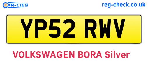 YP52RWV are the vehicle registration plates.