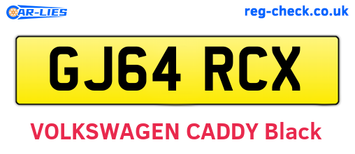 GJ64RCX are the vehicle registration plates.