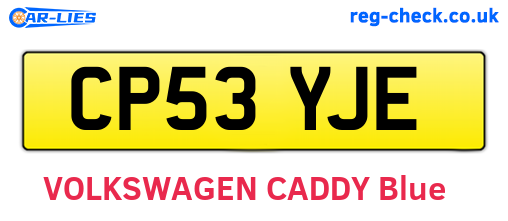 CP53YJE are the vehicle registration plates.