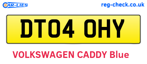 DT04OHY are the vehicle registration plates.