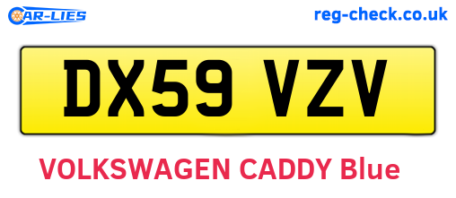 DX59VZV are the vehicle registration plates.