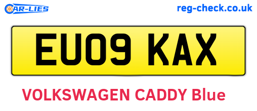 EU09KAX are the vehicle registration plates.