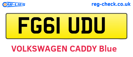 FG61UDU are the vehicle registration plates.