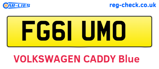 FG61UMO are the vehicle registration plates.